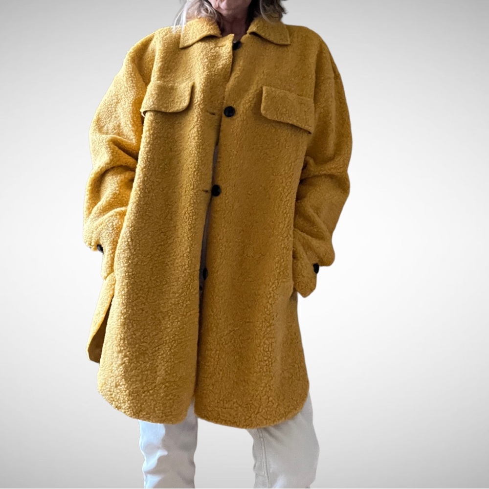 Endless Rose Teddy Shacket Marigold S